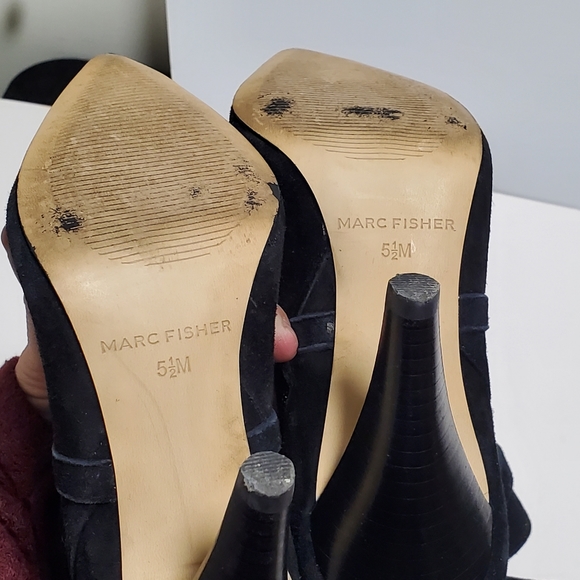 Marc Fisher Womens sz 5.5 M Ankle Boots Pointed Toe Suede Stiletto High Heels - Picture 9 of 10